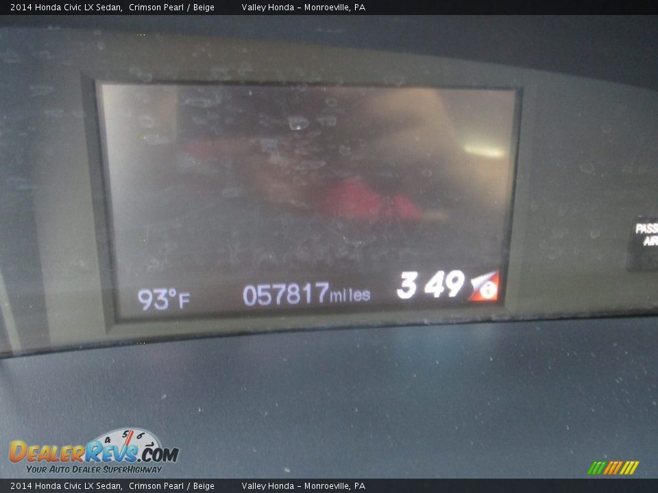 2014 Honda Civic LX Sedan Crimson Pearl / Beige Photo #20