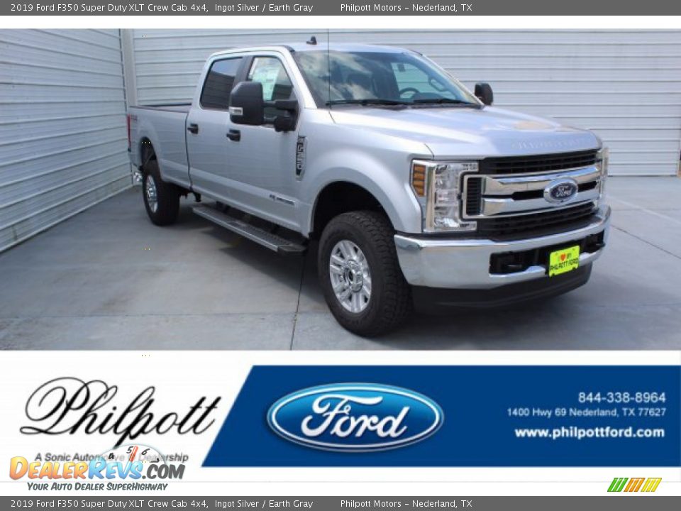 2019 Ford F350 Super Duty XLT Crew Cab 4x4 Ingot Silver / Earth Gray Photo #1