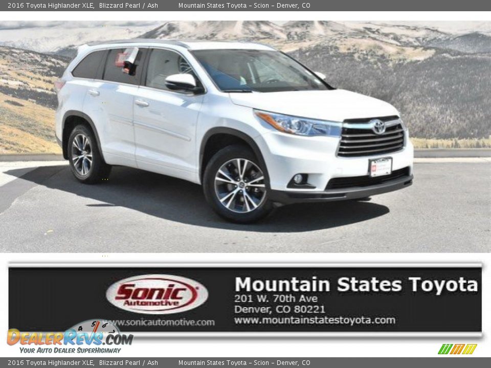 2016 Toyota Highlander XLE Blizzard Pearl / Ash Photo #1