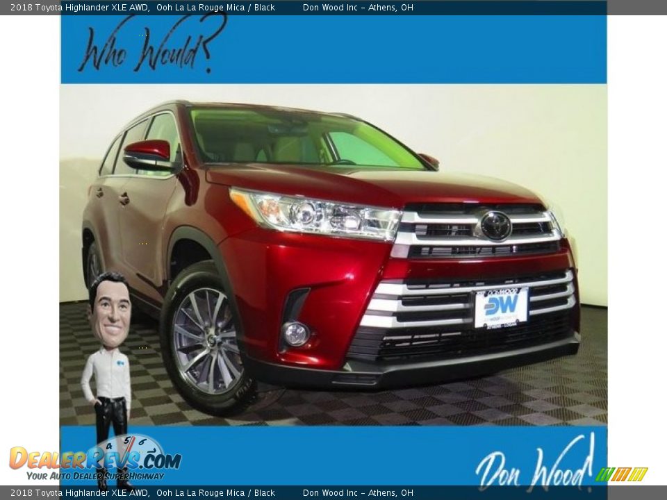 2018 Toyota Highlander XLE AWD Ooh La La Rouge Mica / Black Photo #1