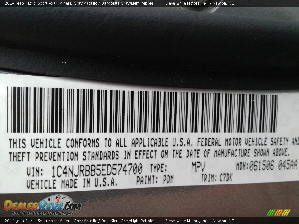 2014 Jeep Patriot Sport 4x4 Mineral Gray Metallic / Dark Slate Gray/Light Pebble Photo #26