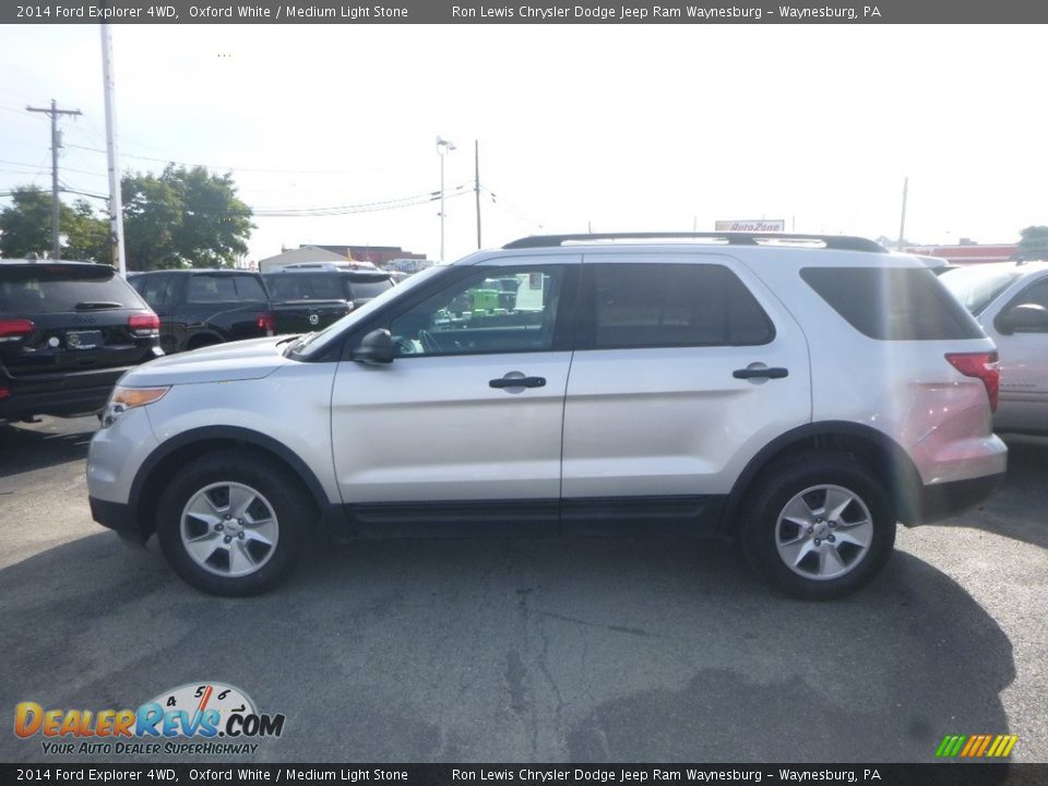 2014 Ford Explorer 4WD Oxford White / Medium Light Stone Photo #2