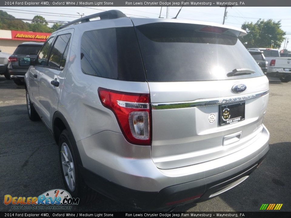 2014 Ford Explorer 4WD Oxford White / Medium Light Stone Photo #3