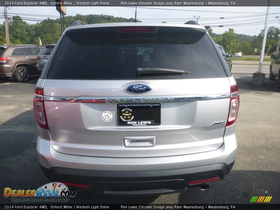2014 Ford Explorer 4WD Oxford White / Medium Light Stone Photo #4