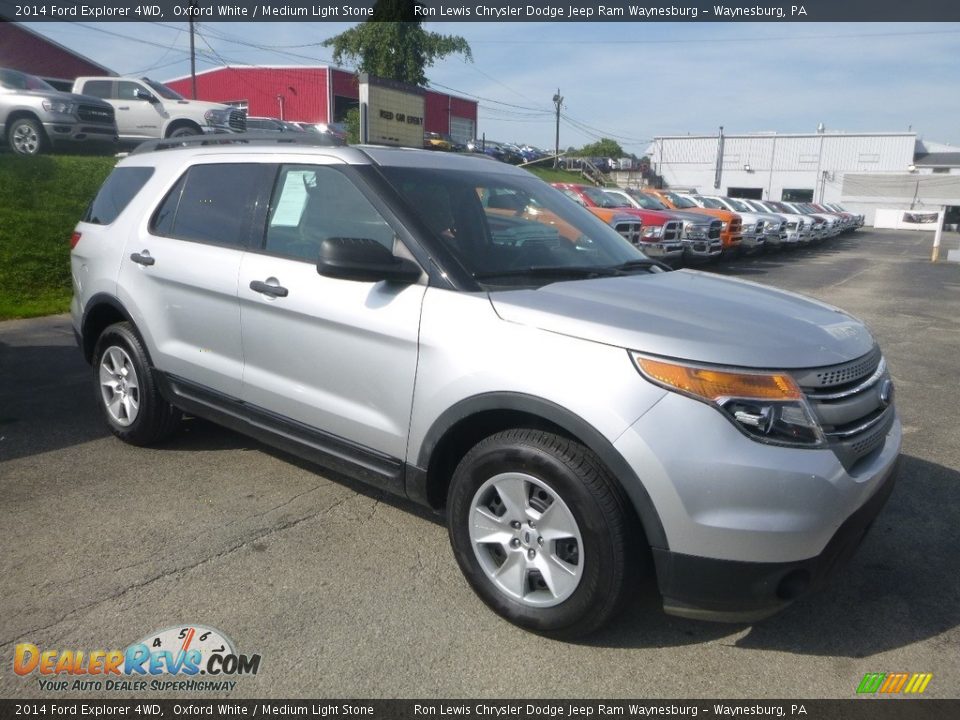 2014 Ford Explorer 4WD Oxford White / Medium Light Stone Photo #7