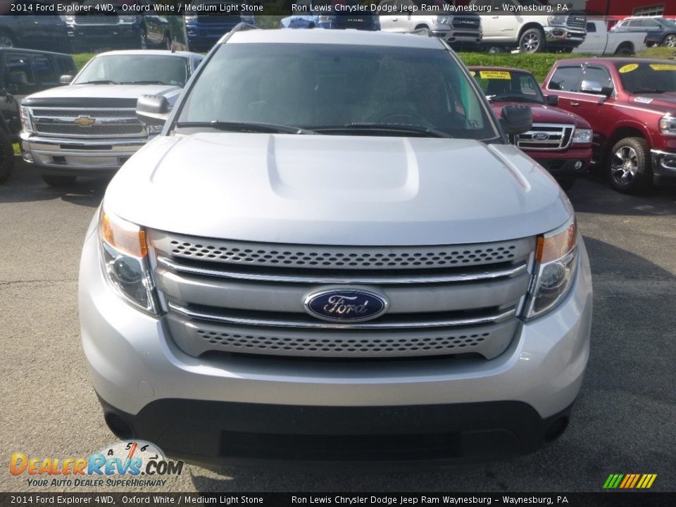 2014 Ford Explorer 4WD Oxford White / Medium Light Stone Photo #8