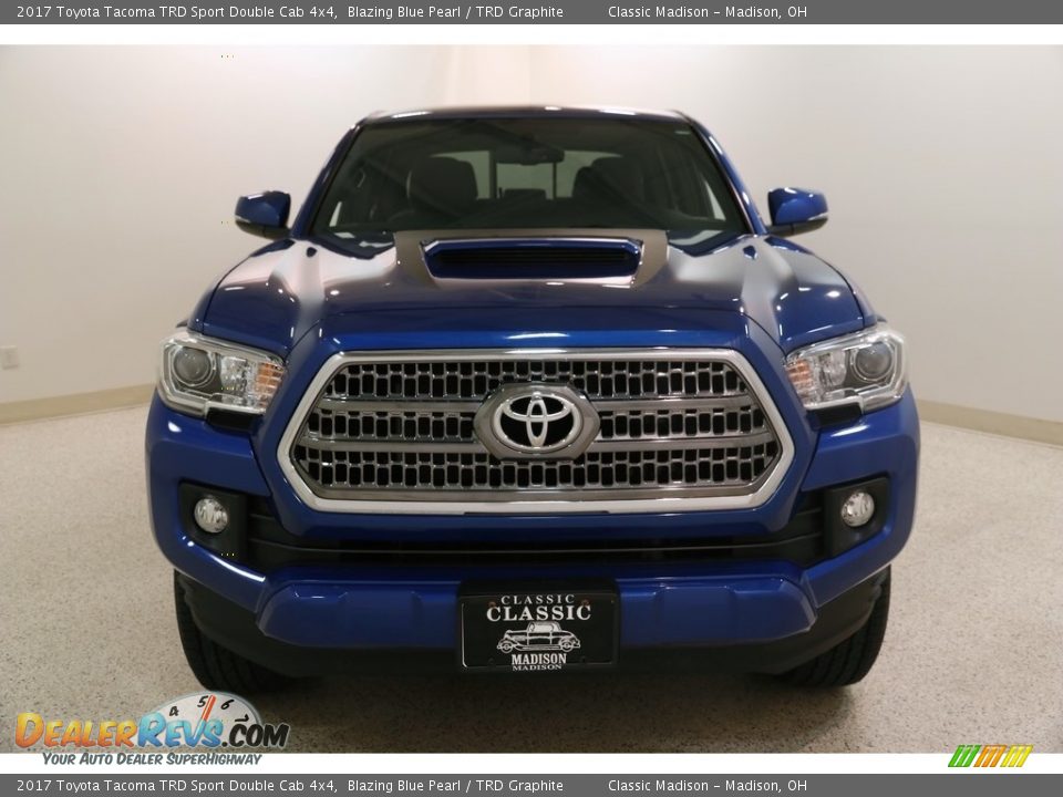 2017 Toyota Tacoma TRD Sport Double Cab 4x4 Blazing Blue Pearl / TRD Graphite Photo #2