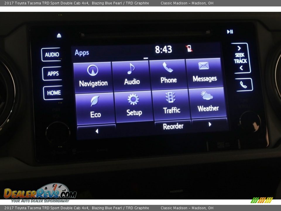 2017 Toyota Tacoma TRD Sport Double Cab 4x4 Blazing Blue Pearl / TRD Graphite Photo #12