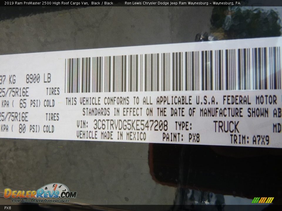 Ram Color Code PX8 Black