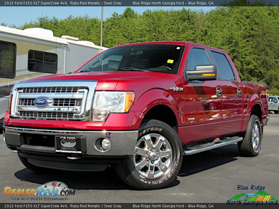 2013 Ford F150 XLT SuperCrew 4x4 Ruby Red Metallic / Steel Gray Photo #1