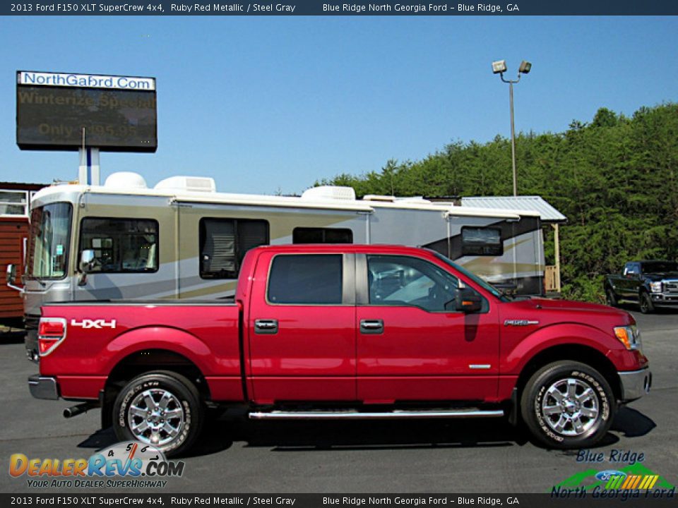 2013 Ford F150 XLT SuperCrew 4x4 Ruby Red Metallic / Steel Gray Photo #6