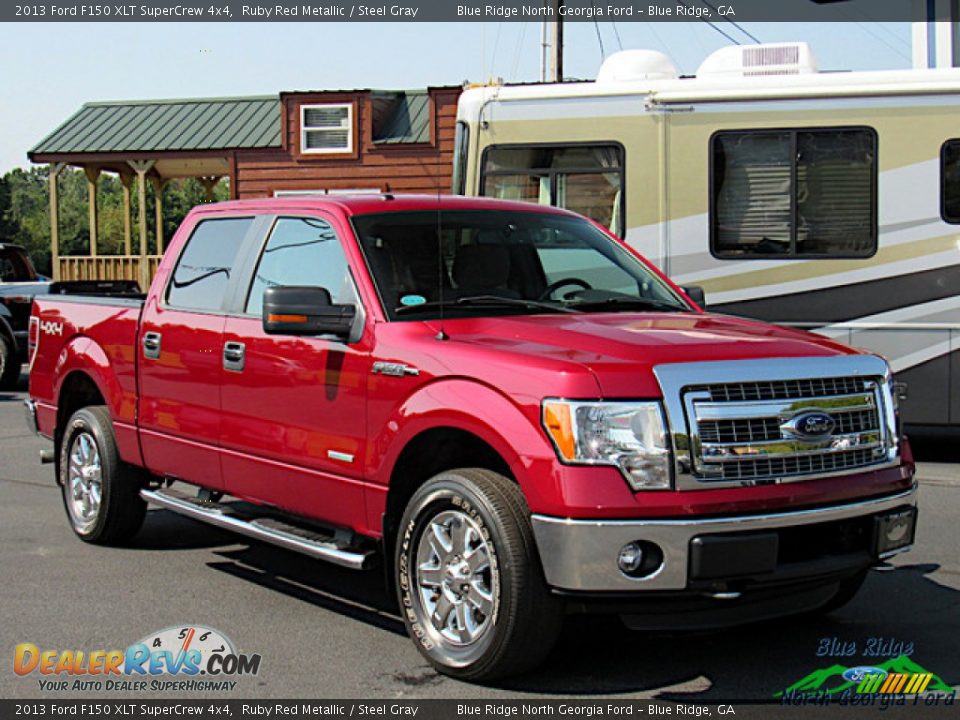 2013 Ford F150 XLT SuperCrew 4x4 Ruby Red Metallic / Steel Gray Photo #7