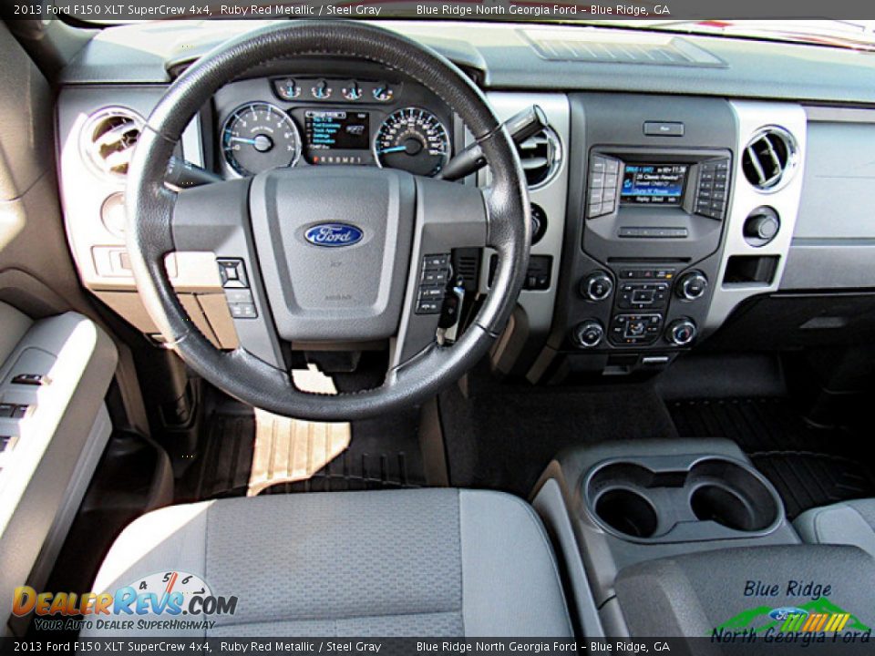 2013 Ford F150 XLT SuperCrew 4x4 Ruby Red Metallic / Steel Gray Photo #14