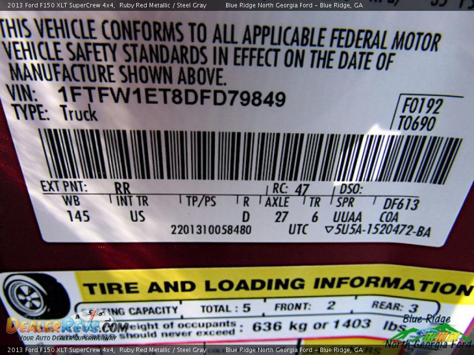 2013 Ford F150 XLT SuperCrew 4x4 Ruby Red Metallic / Steel Gray Photo #26