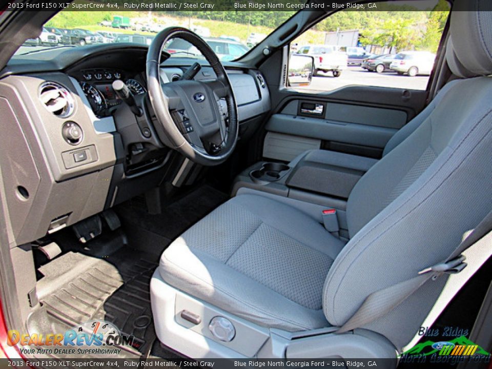2013 Ford F150 XLT SuperCrew 4x4 Ruby Red Metallic / Steel Gray Photo #28