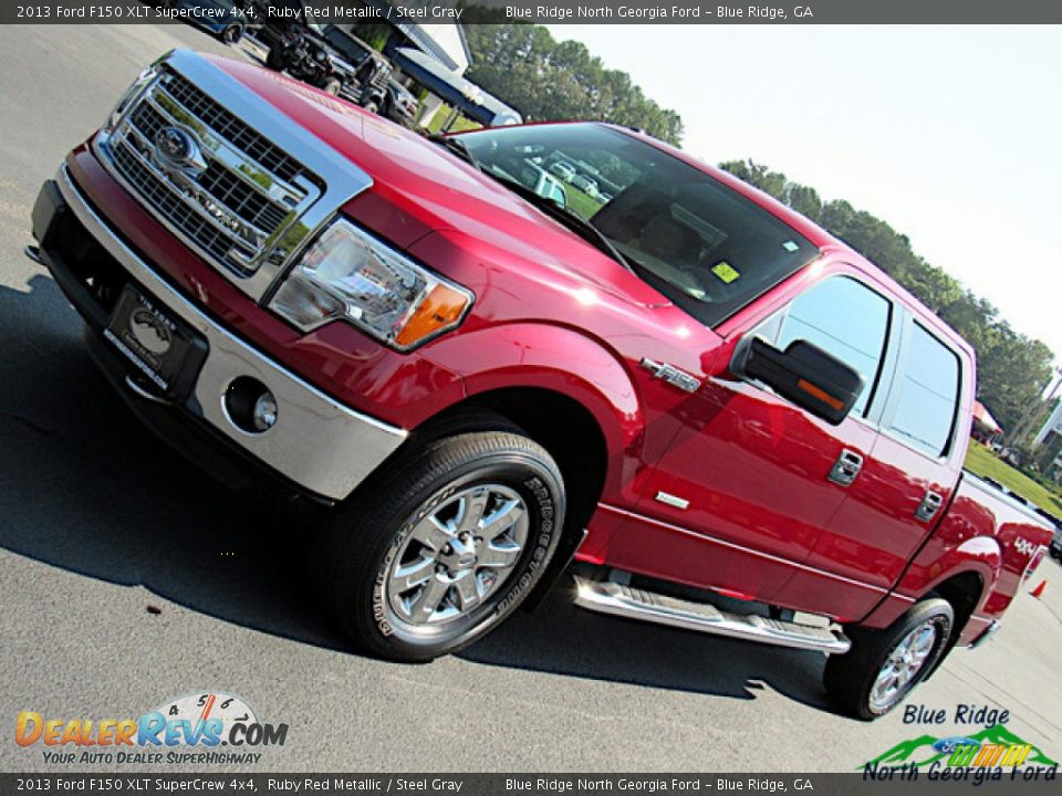 2013 Ford F150 XLT SuperCrew 4x4 Ruby Red Metallic / Steel Gray Photo #31