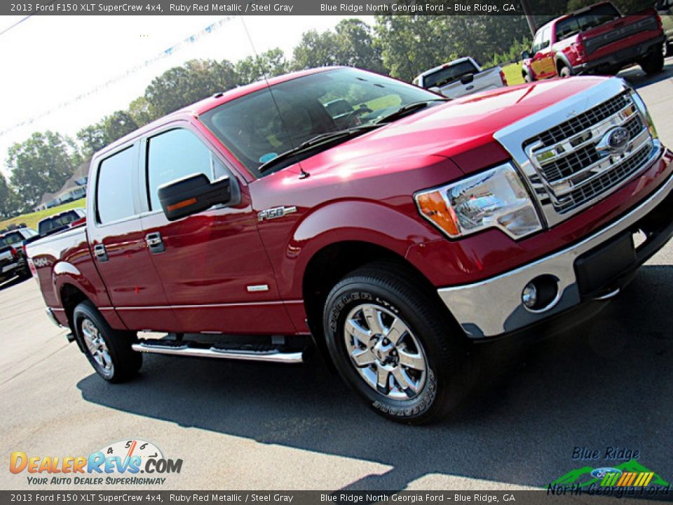 2013 Ford F150 XLT SuperCrew 4x4 Ruby Red Metallic / Steel Gray Photo #32