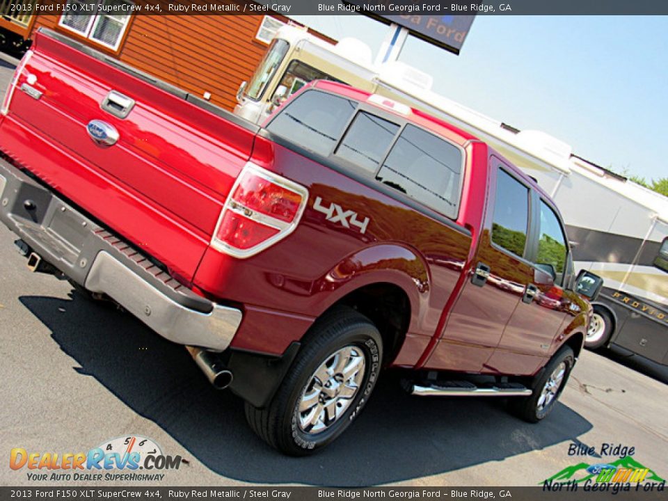2013 Ford F150 XLT SuperCrew 4x4 Ruby Red Metallic / Steel Gray Photo #33