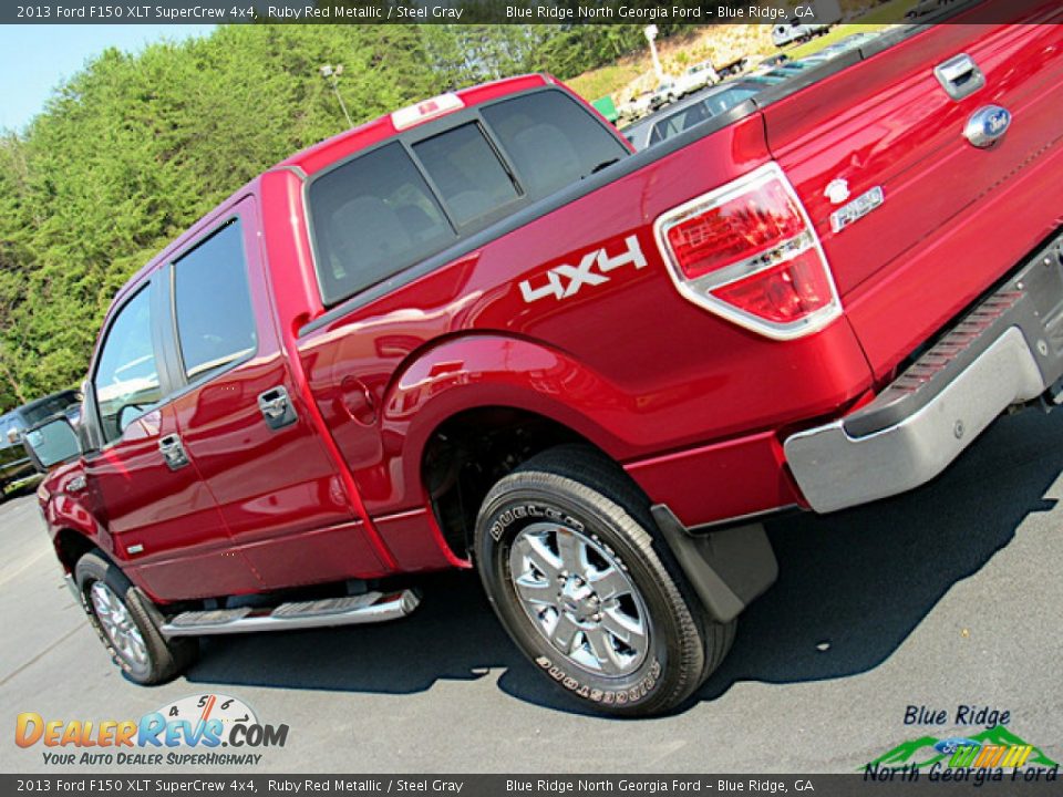 2013 Ford F150 XLT SuperCrew 4x4 Ruby Red Metallic / Steel Gray Photo #34