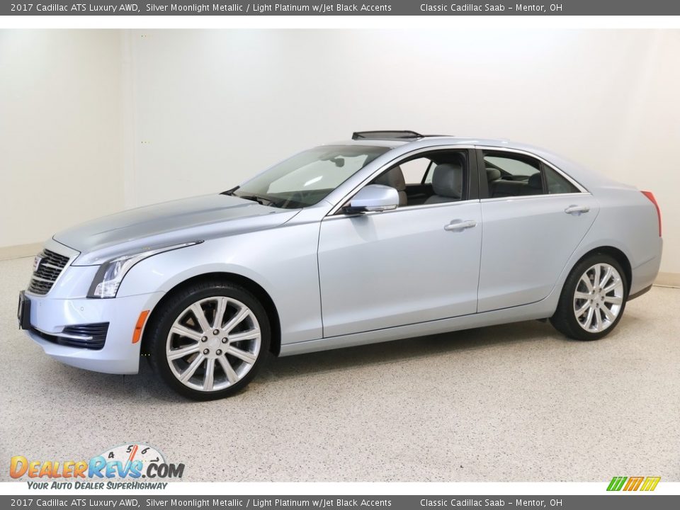 2017 Cadillac ATS Luxury AWD Silver Moonlight Metallic / Light Platinum w/Jet Black Accents Photo #3