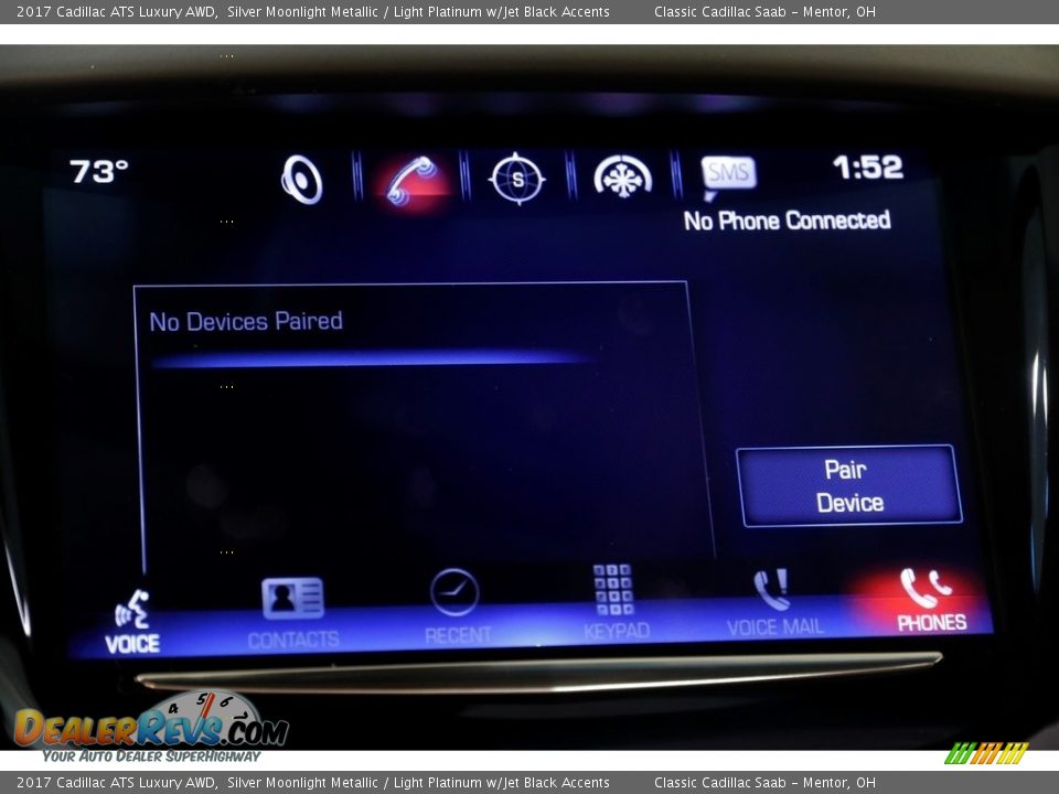 2017 Cadillac ATS Luxury AWD Silver Moonlight Metallic / Light Platinum w/Jet Black Accents Photo #13