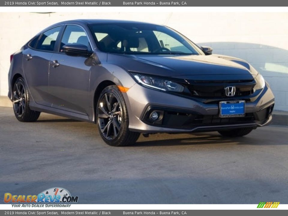 2019 Honda Civic Sport Sedan Modern Steel Metallic / Black Photo #1