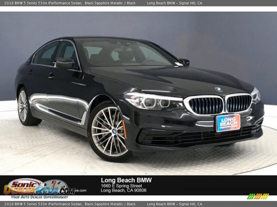 2019 BMW 5 Series 530e iPerformance Sedan Black Sapphire Metallic / Black Photo #1