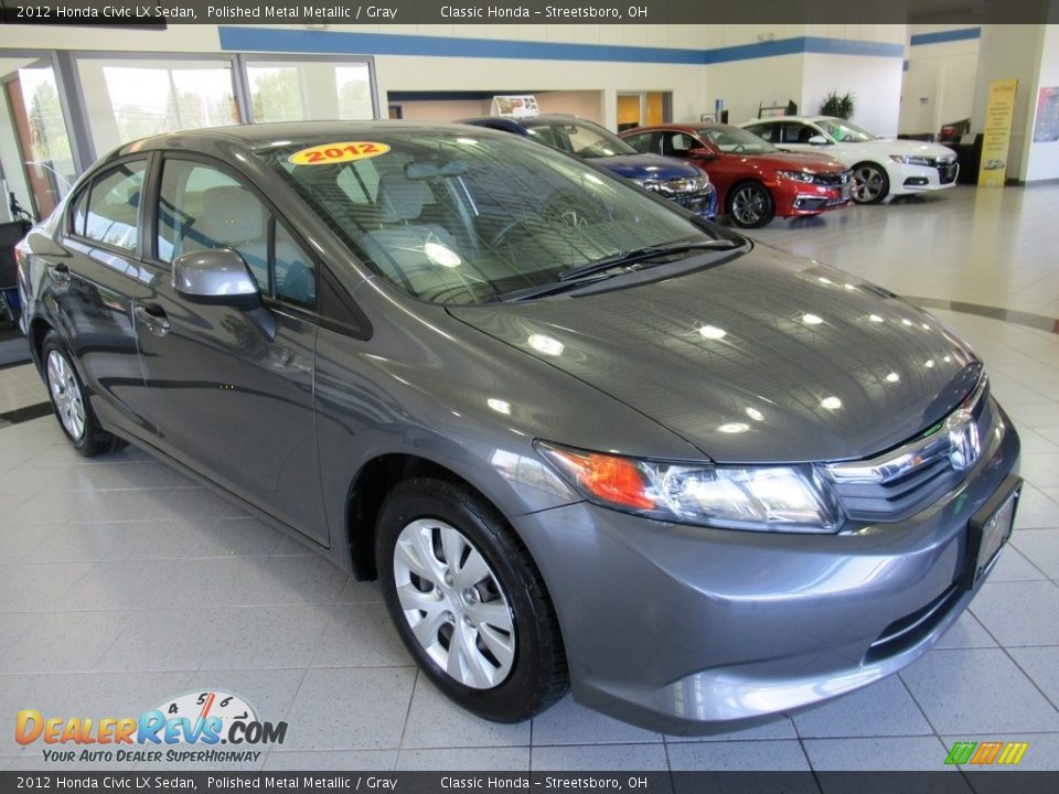 2012 Honda Civic LX Sedan Polished Metal Metallic / Gray Photo #3