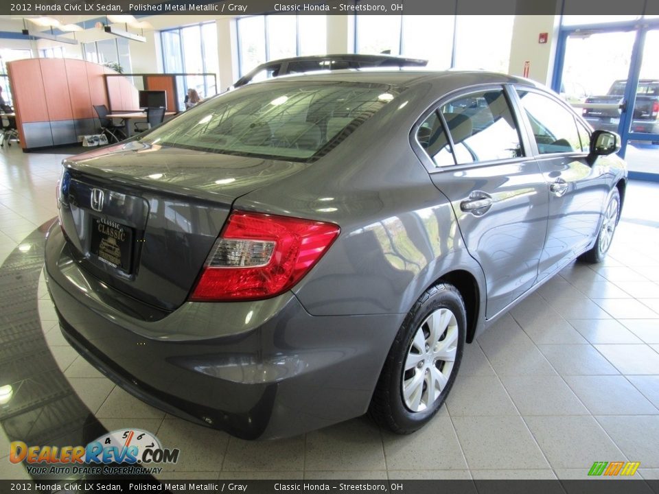 2012 Honda Civic LX Sedan Polished Metal Metallic / Gray Photo #7
