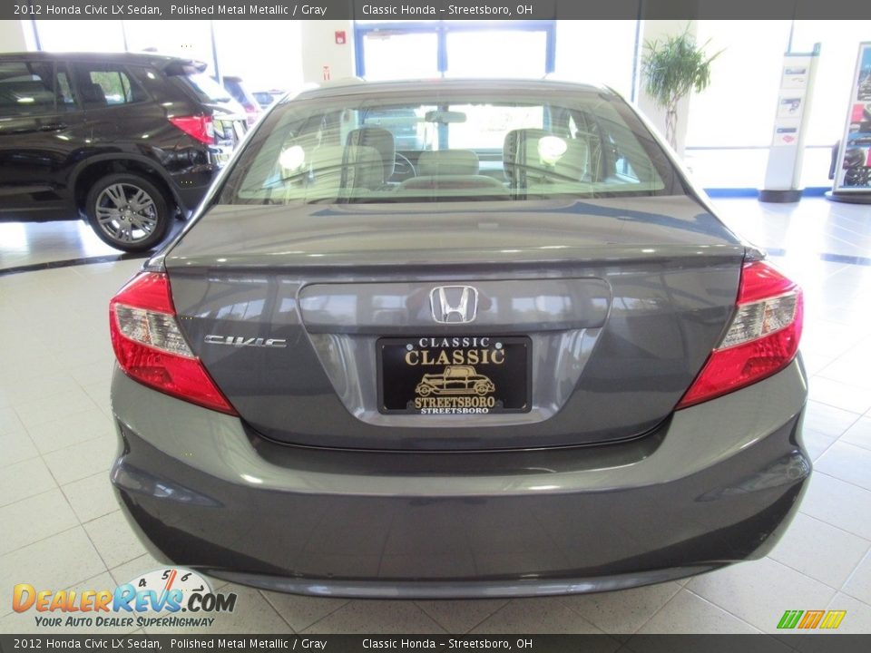2012 Honda Civic LX Sedan Polished Metal Metallic / Gray Photo #8