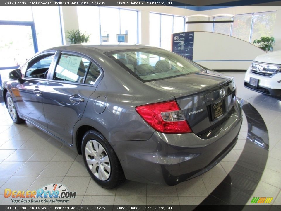 2012 Honda Civic LX Sedan Polished Metal Metallic / Gray Photo #9