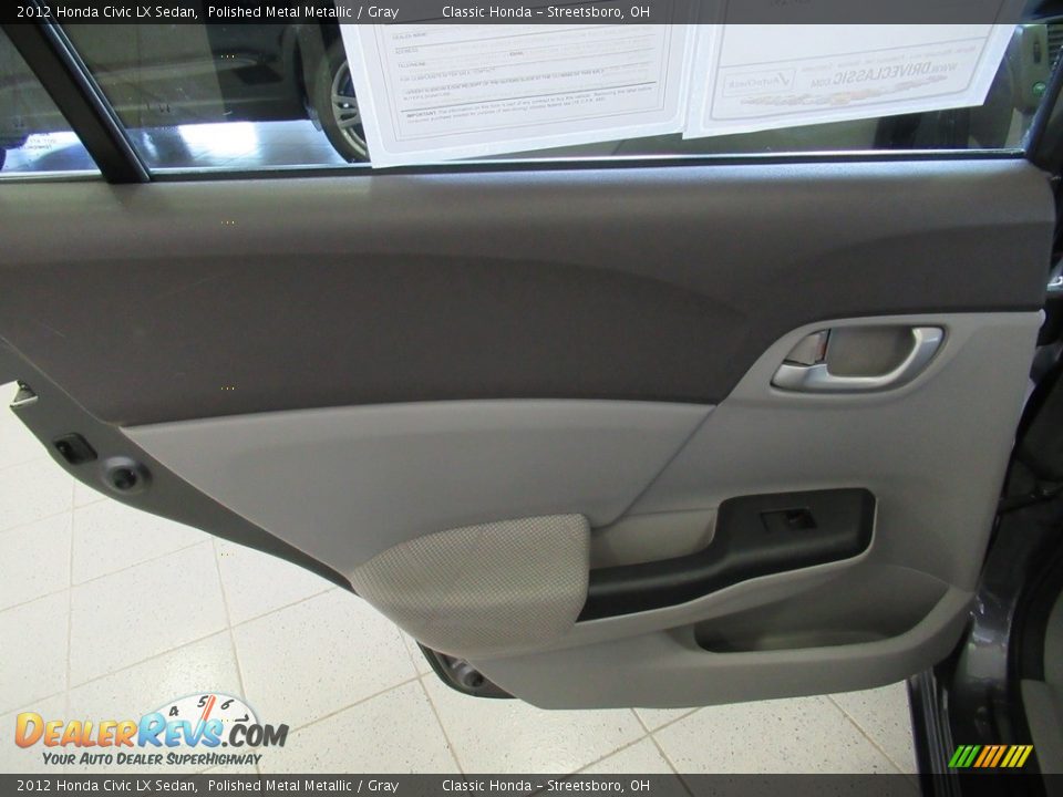 2012 Honda Civic LX Sedan Polished Metal Metallic / Gray Photo #22
