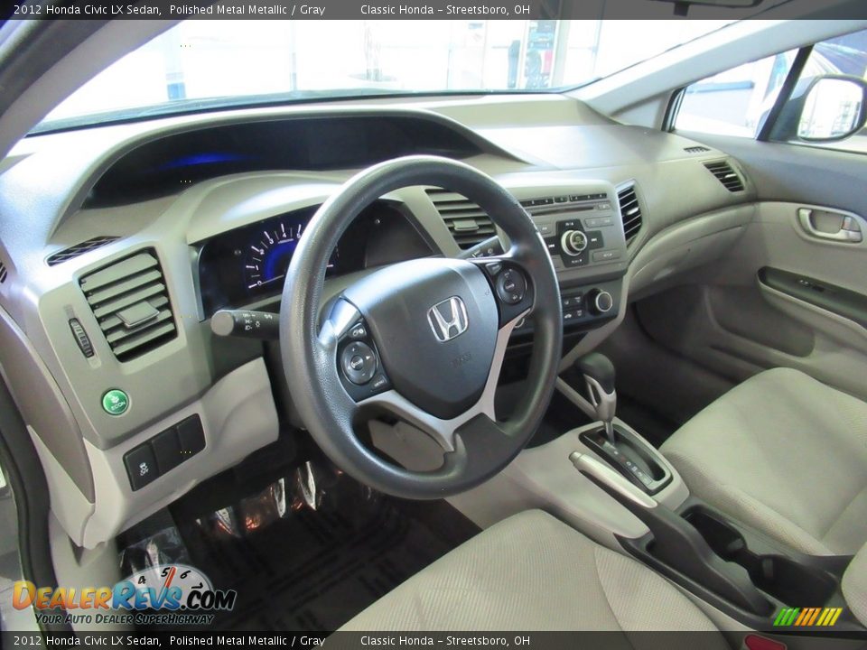 2012 Honda Civic LX Sedan Polished Metal Metallic / Gray Photo #26