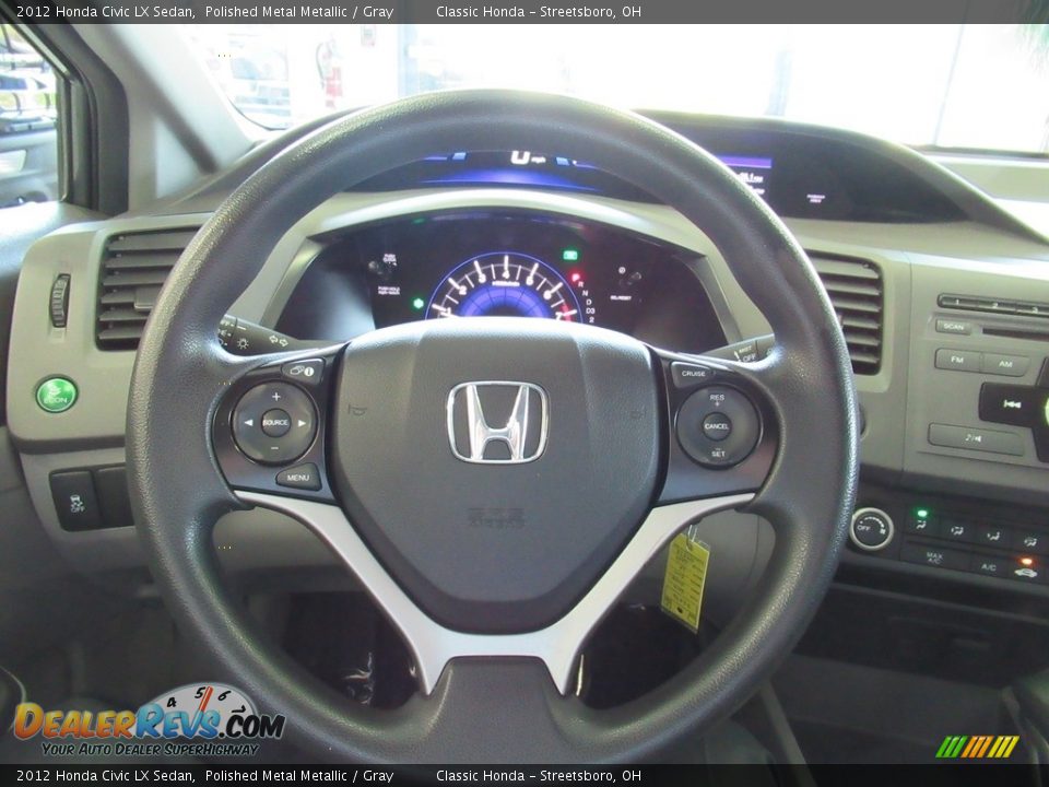 2012 Honda Civic LX Sedan Polished Metal Metallic / Gray Photo #28