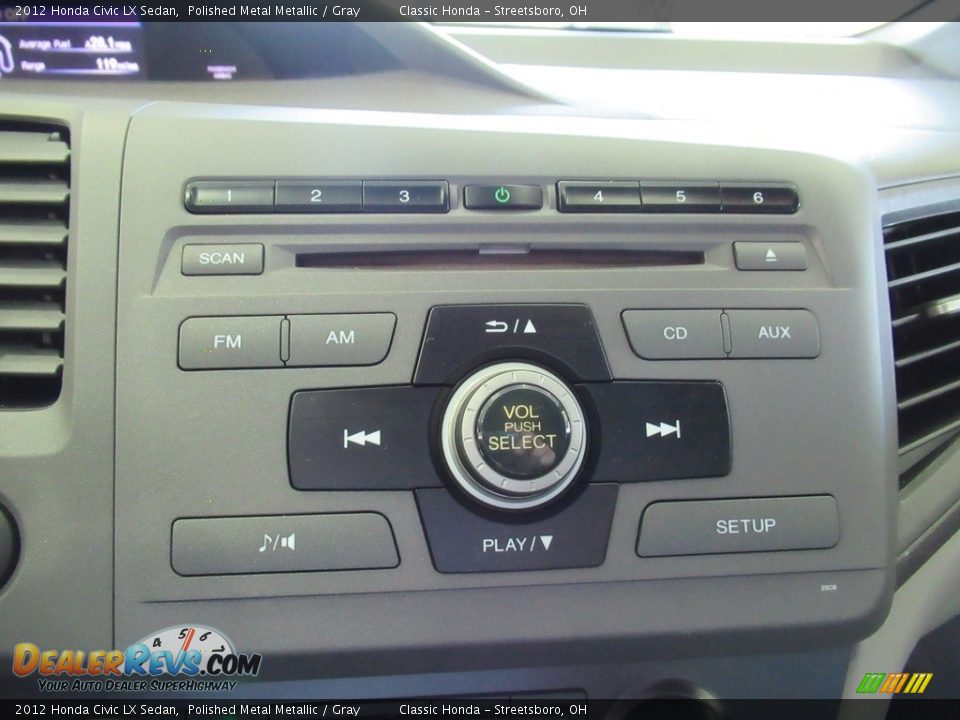 2012 Honda Civic LX Sedan Polished Metal Metallic / Gray Photo #33