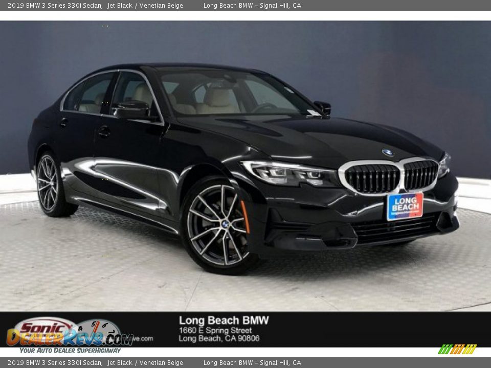 2019 BMW 3 Series 330i Sedan Jet Black / Venetian Beige Photo #1