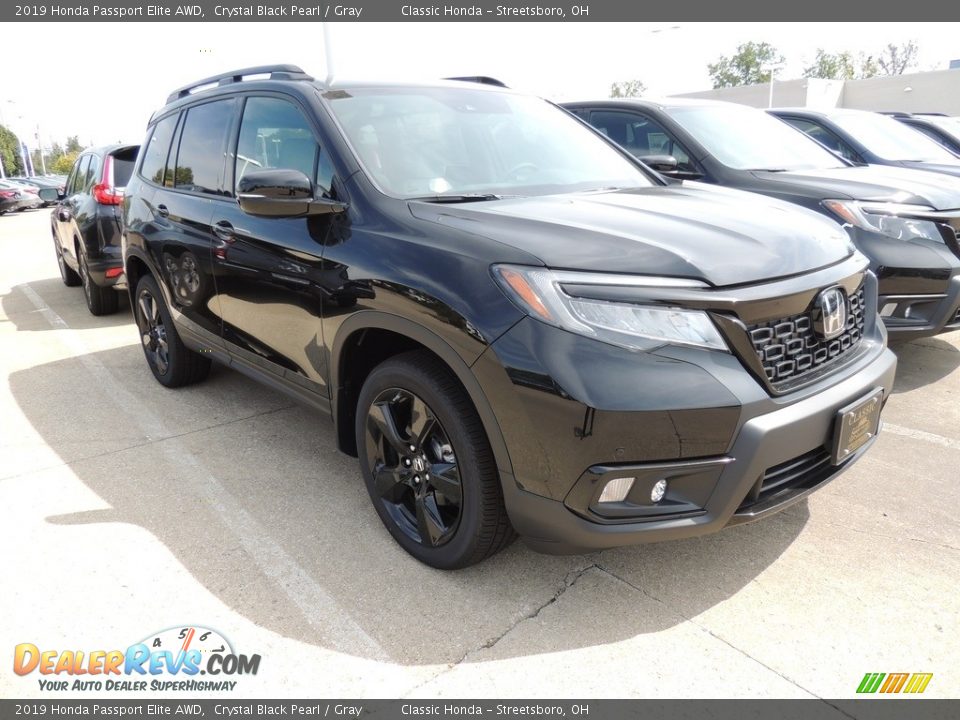 2019 Honda Passport Elite AWD Crystal Black Pearl / Gray Photo #3