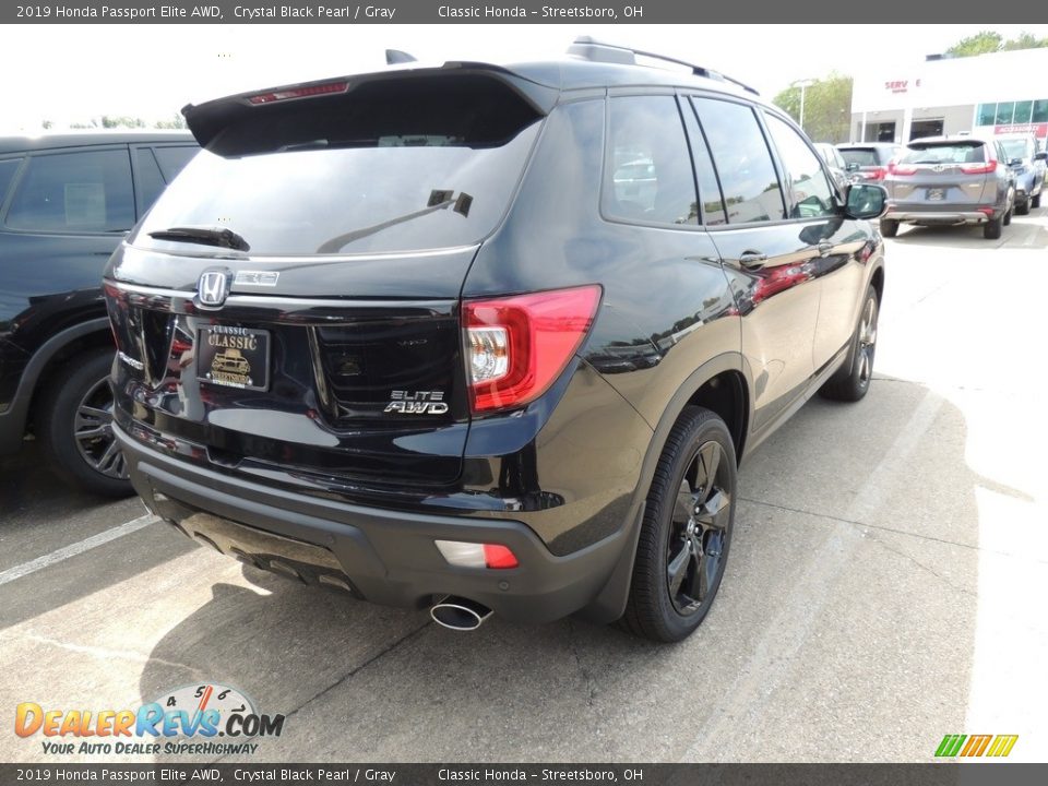 2019 Honda Passport Elite AWD Crystal Black Pearl / Gray Photo #4