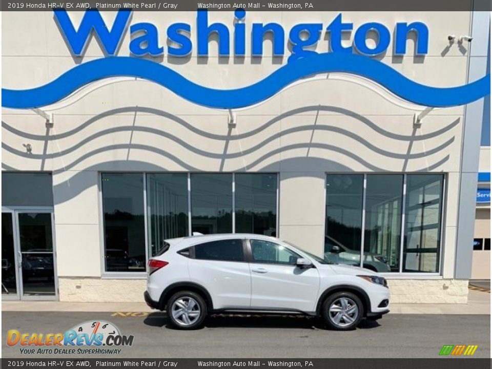 2019 Honda HR-V EX AWD Platinum White Pearl / Gray Photo #1