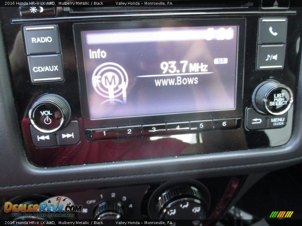 2016 Honda HR-V LX AWD Mulberry Metallic / Black Photo #15