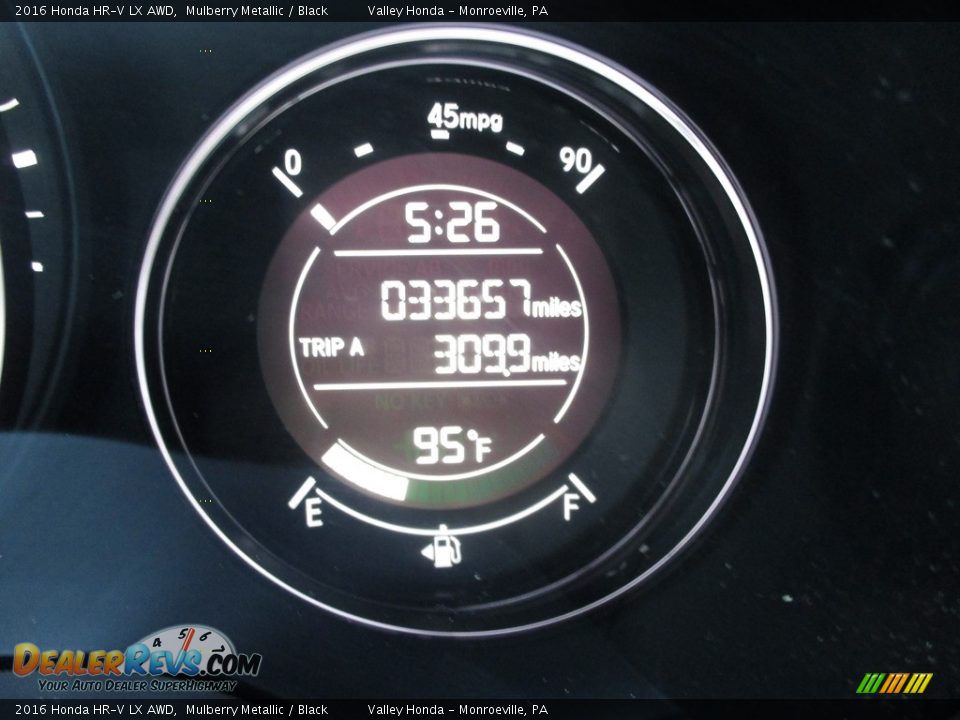2016 Honda HR-V LX AWD Mulberry Metallic / Black Photo #20