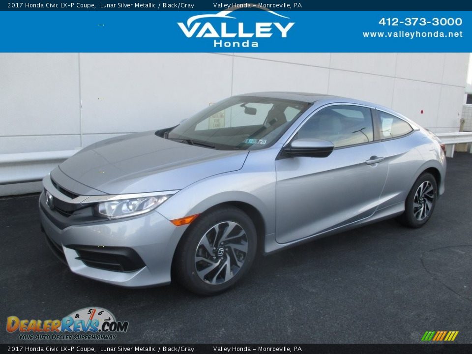 2017 Honda Civic LX-P Coupe Lunar Silver Metallic / Black/Gray Photo #1