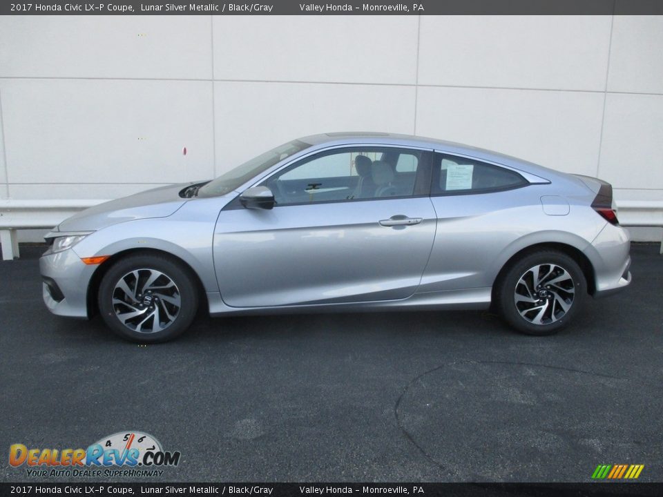 2017 Honda Civic LX-P Coupe Lunar Silver Metallic / Black/Gray Photo #2