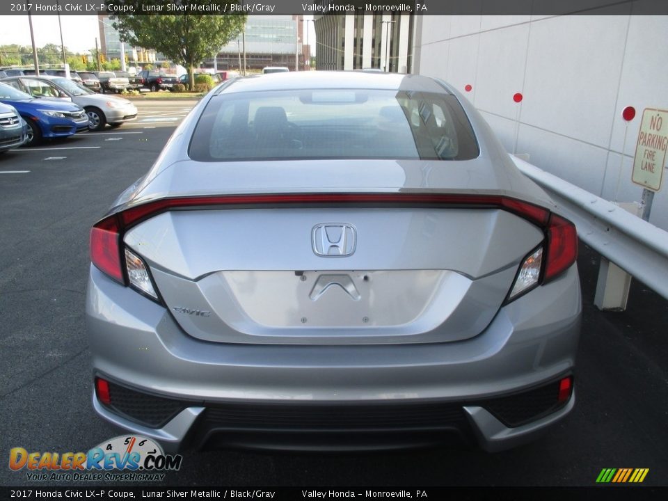 2017 Honda Civic LX-P Coupe Lunar Silver Metallic / Black/Gray Photo #4