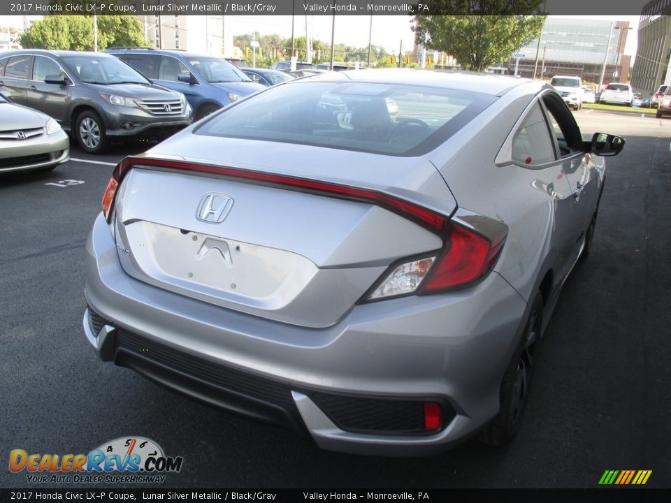 2017 Honda Civic LX-P Coupe Lunar Silver Metallic / Black/Gray Photo #5