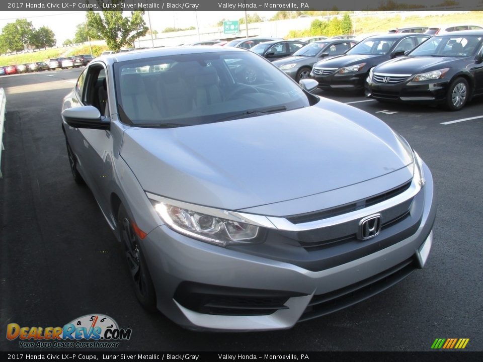 2017 Honda Civic LX-P Coupe Lunar Silver Metallic / Black/Gray Photo #6