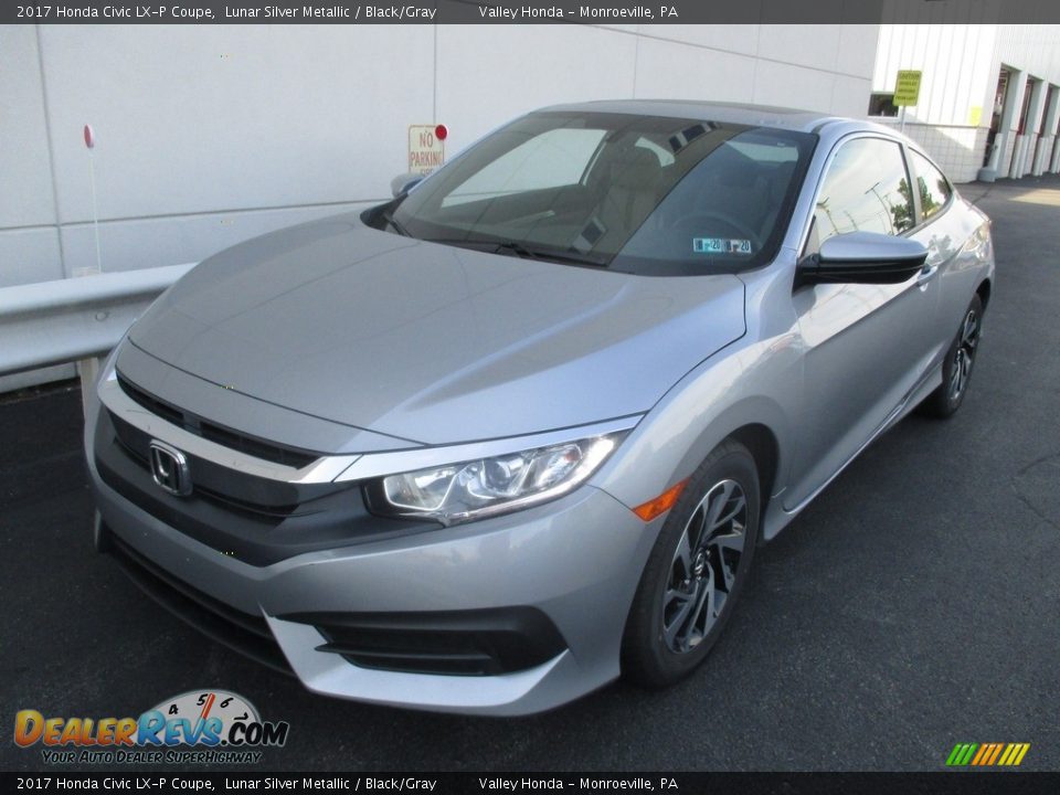 2017 Honda Civic LX-P Coupe Lunar Silver Metallic / Black/Gray Photo #8