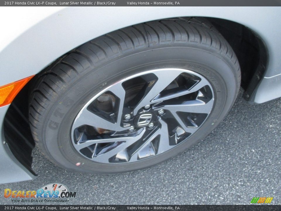 2017 Honda Civic LX-P Coupe Lunar Silver Metallic / Black/Gray Photo #9