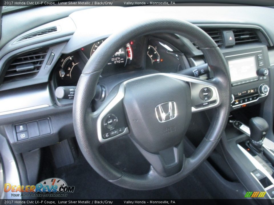 2017 Honda Civic LX-P Coupe Lunar Silver Metallic / Black/Gray Photo #14