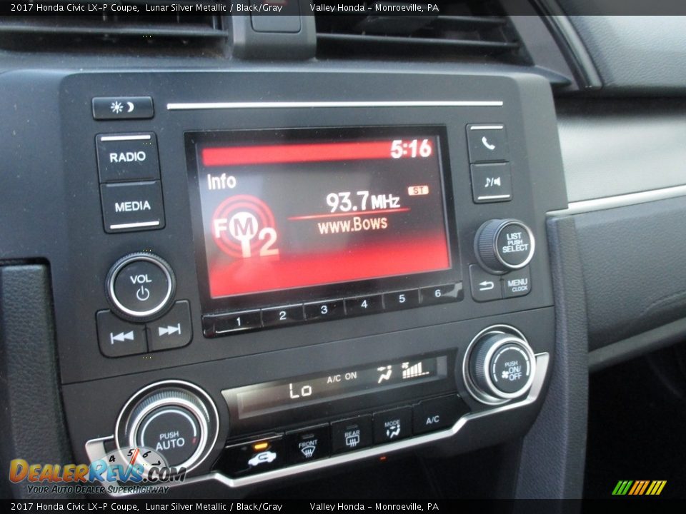 2017 Honda Civic LX-P Coupe Lunar Silver Metallic / Black/Gray Photo #16
